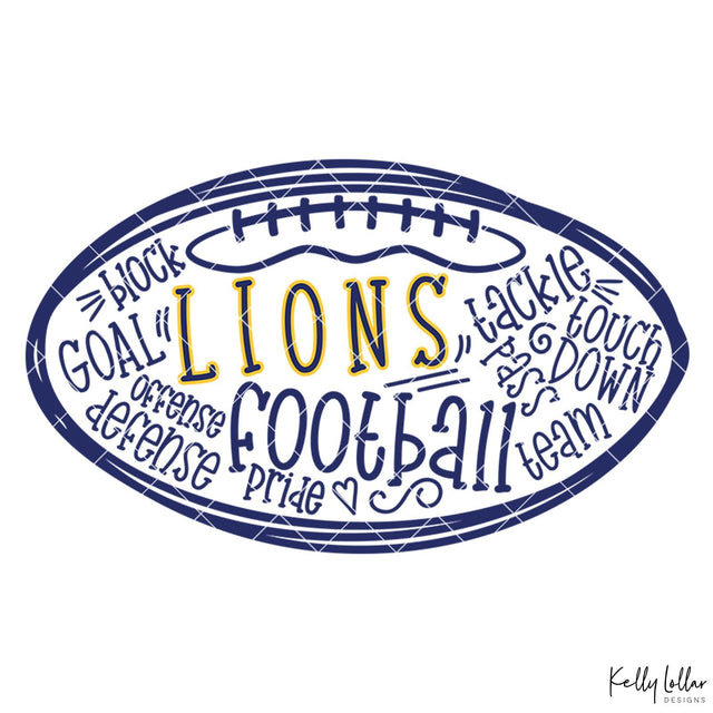 Lions Football SVG Kelly Lollar Designs 