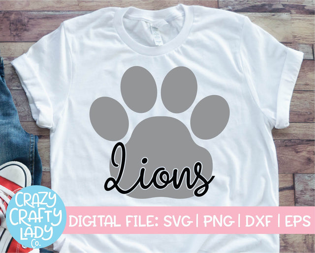 Lions Paw Print | Mascot SVG Cut File SVG Crazy Crafty Lady Co. 