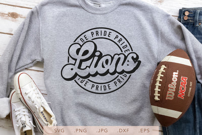 Lions Pride Round Vintage SVG DXF JPG PNG EPS | School Team Spirit | Team Shirt Sublimation SVG Nanda Bayu 