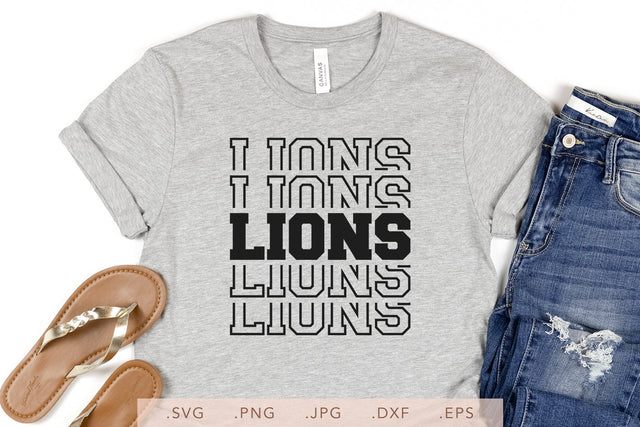 Lions Stacked SVG DXF JPG PNG EPS | School Team Spirit | Team Shirt Sublimation SVG Nanda Bayu 