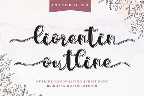Liorentin Outline Script Font Kotak Kuning Studio 
