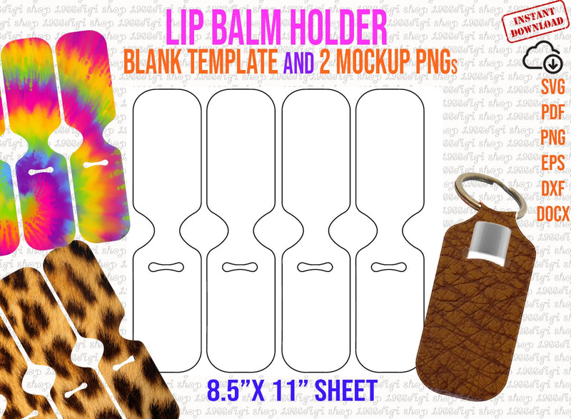 Lip Balm Holder Label Template, Chapstick Holder Keychain, Lip Balm Stickers, Lip Balm Labels Svg, Custom lip balm Labels, Dxf, Svg, Docx SVG 1966digi 