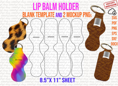 Lip Balm Holder Label Template, Chapstick Holder Keychain, Lip Balm Stickers, Lip Balm Labels Svg, Custom lip balm Labels, Dxf, Svg, Docx SVG 1966digi 