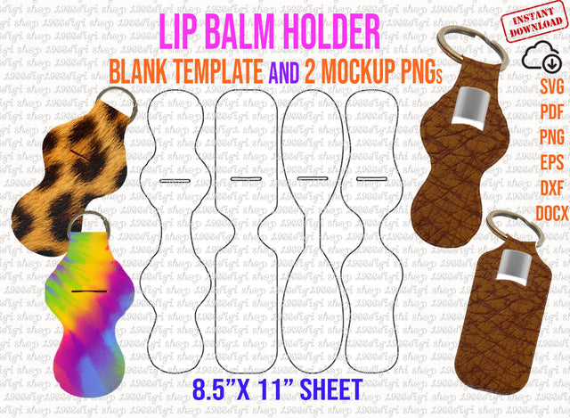 Lip Balm Holder Label Template, Chapstick Holder Keychain, Lip Balm Stickers, Lip Balm Labels Svg, Custom lip balm Labels, Dxf, Svg, Docx SVG 1966digi 