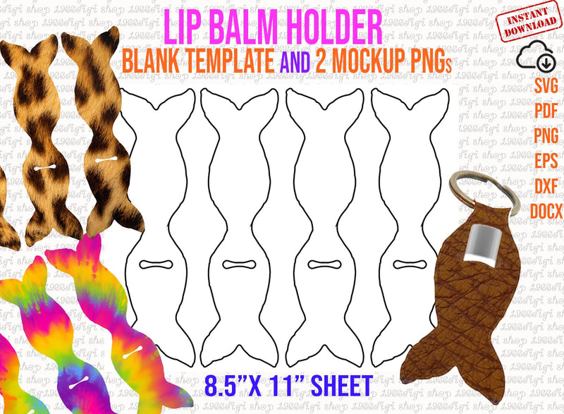 Lip Balm Holder Label Template, Chapstick Holder Keychain, Lip Balm Stickers, Lip Balm Labels Svg, Custom lip balm Labels, Dxf, Svg, Docx SVG 1966digi 