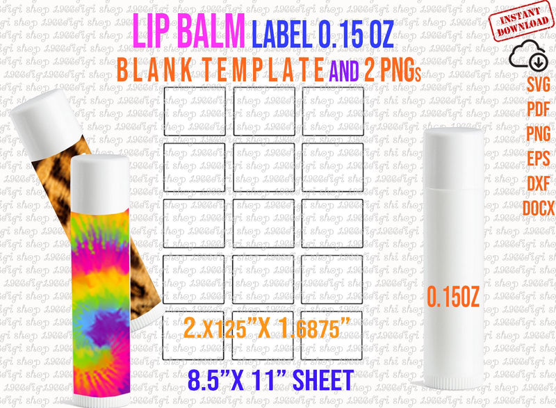 Lip Balm Label Template, Lip Balm Stickers, Lip Balm Labels Svg, Lip Balm Personalized, Custom lip balm Labels, Sheet Dxf, Svg, Docx, Eps SVG 1966digi 
