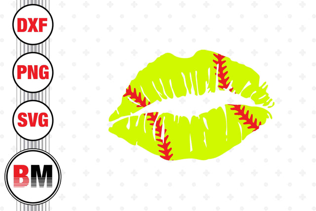 Lip Softball SVG, PNG, DXF Files SVG BMDesign 