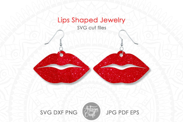 Lips earrings SVG cut file for laser cutting and die cutting SVG Artisan Craft SVG 