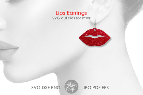 Lips earrings SVG cut file for laser cutting and die cutting SVG Artisan Craft SVG 