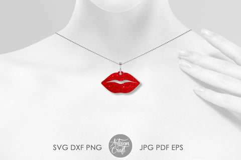 Lips earrings SVG cut file for laser cutting and die cutting SVG Artisan Craft SVG 