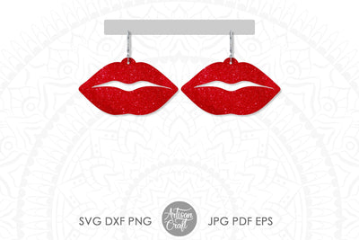 Lips earrings SVG, Valentine earrings SVG Artisan Craft SVG 
