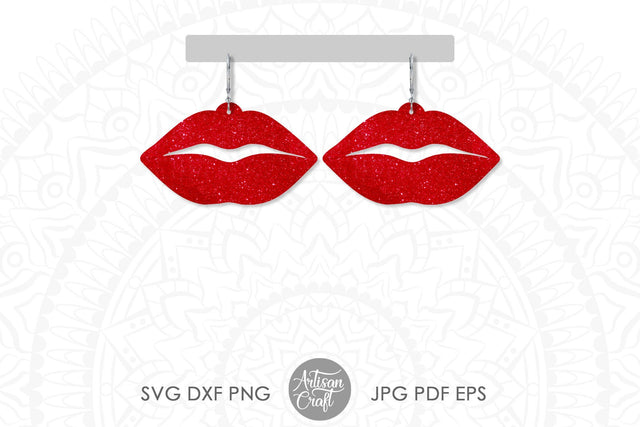 Lips earrings SVG, Valentine earrings SVG Artisan Craft SVG 