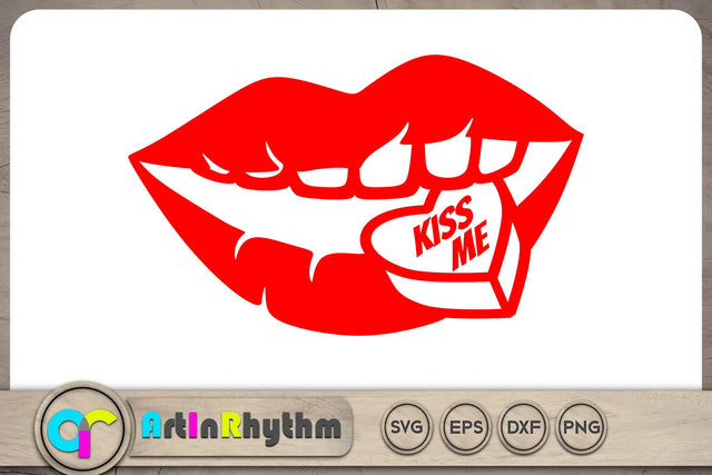 Lips kiss me svg / Happy Valentine's Day svg SVG Artinrhythm shop 