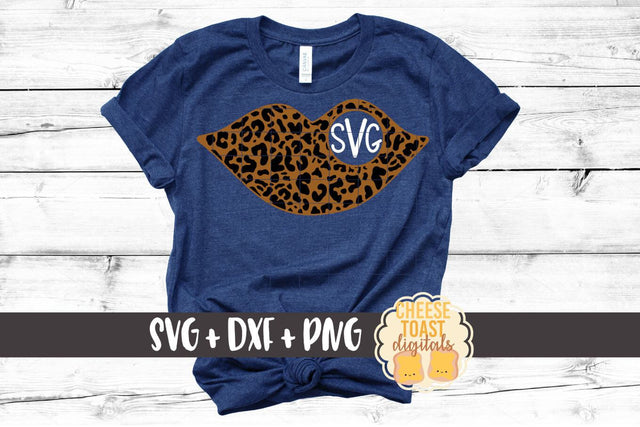 Lips Monogram - Leopard Print - Valentine's Day SVG PNG DXF Cutting Files SVG Cheese Toast Digitals 