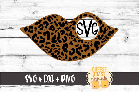 Lips Monogram - Leopard Print - Valentine's Day SVG PNG DXF Cutting Files SVG Cheese Toast Digitals 