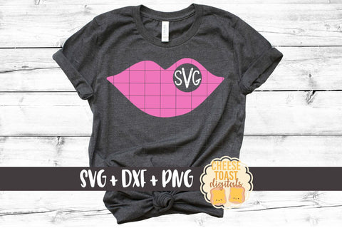 Lips Monogram - Solid - Valentine's Day SVG PNG DXF Cutting Files SVG Cheese Toast Digitals 