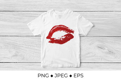 Lips print. Red lipstick kiss Sublimation LaBelezoka 