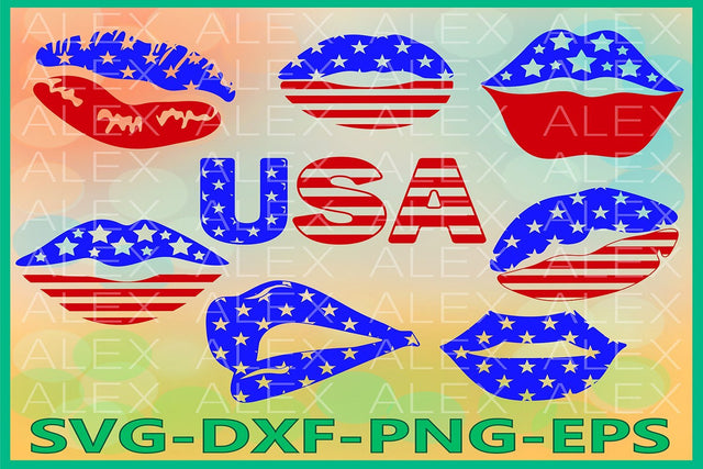 Lips svg, 4th of July SVG AlexSVGStudio 