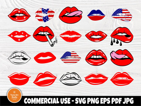 Lips SVG Bundle, Funny Face Mask, Dripping Lips SVG TonisArtStudio 