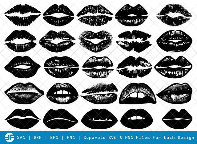Lips SVG Cut Files | Kissing Lip Silhouette Bundle SVG ETC Craft 