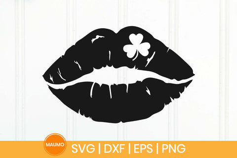 Lips with shamrock leaf svg, St Patrick’s Day SVG Maumo Designs 