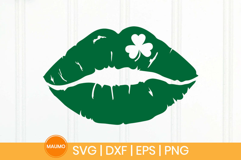 Lips with shamrock leaf svg, St Patrick’s Day SVG Maumo Designs 