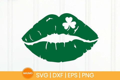 Lips with shamrock leaf svg, St Patrick’s Day SVG Maumo Designs 