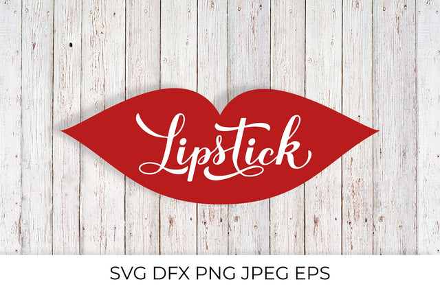 Lipstick Day calligraphy hand lettering on red lips SVG LaBelezoka 