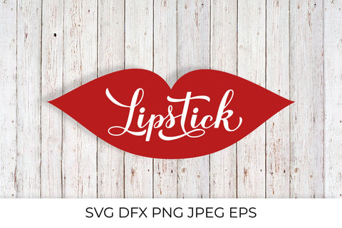 Lipstick Day calligraphy hand lettering on red lips SVG LaBelezoka 