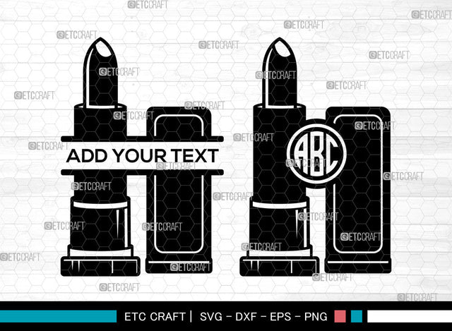 Lipstick Monogram SVG, Makeup Svg, Matte Lipstick Svg, Circle Monogram Svg, Lipstick Svg SVG ETC Craft 