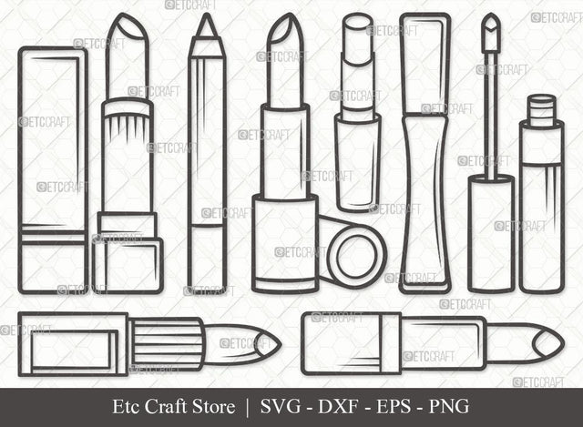 Lipstick Outline SVG Cut File | Fashion Lipstick Svg | Womens Beauty Svg | Beauty Svg | Makeup Svg | Lips Makeup Svg | Matte Lipstick Svg | Lipstick Svg Bundle SVG ETC Craft 
