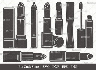 Lipstick Silhouette SVG Cut File | Fashion Lipstick Svg | Womens Beauty Svg | Beauty Svg | Makeup Svg | Lips Makeup Svg | Matte Lipstick Svg | Lipstick Svg Bundle SVG ETC Craft 