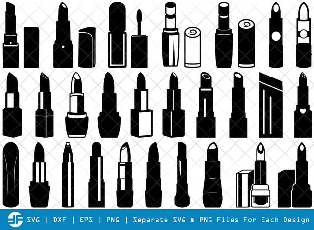 Lipstick SVG Cut Files | Fashion Lipstick Silhouette Bundle SVG ETC Craft 
