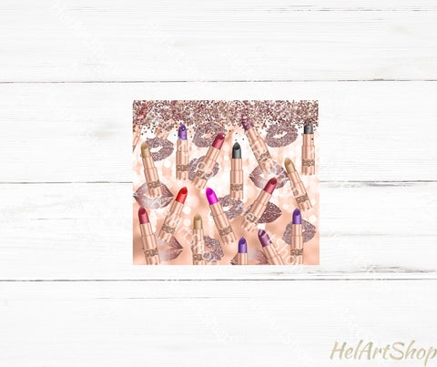 Lipstick Tumbler PNG Sublimation, Makeup Tumbler Png Sublimation _HelArtShop_ 
