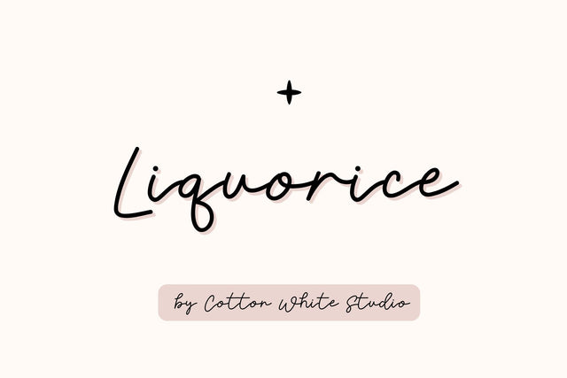 Liquorice Font Cotton White Studio 