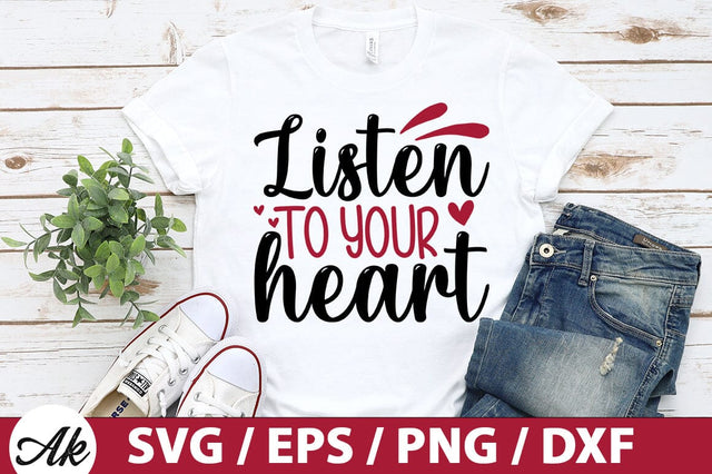 Listen to your heart SVG SVG akazaddesign 
