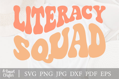 Literacy Squad Svg, wavy style svg, EPS PNG Cricut Instant Download SVG Fauz 