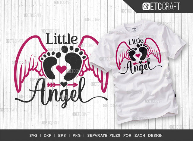 Little Angel SVG Cut File | Angel Svg | Newborn Svg | Child Svg | Cute Baby Svg | Baby Quotes | ETC T00085 SVG ETC Craft 