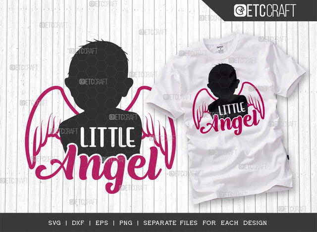 Little Angel SVG Cut File | Angel Svg | Newborn Svg | Child Svg | Cute Baby Svg | Baby Quotes | ETC T00085 SVG ETC Craft 