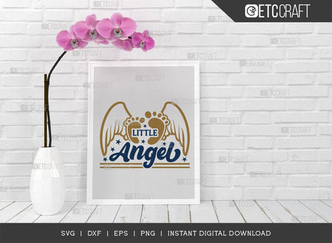 Little Angel SVG Cut File, Angel Svg, Newborn Svg, Child Svg, Cute Baby Svg, Baby Quotes, TG 01583 SVG ETC Craft 