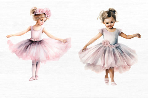 Little Ballerina Watercolor Clipart Sublimation Regulrcrative 