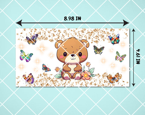 Little Bear Sippy Cup Wrap, 12oz Sippy Cup Sublimation Design, Baby Bear Sippy Cup PNG Sublimation HappyDesignStudio 