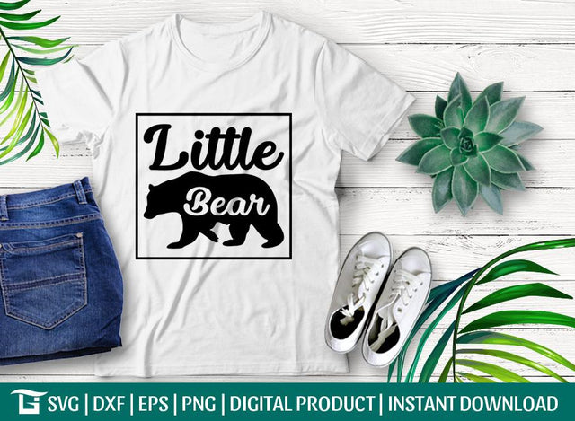 Little Bear Svg cut File, Papa Bear Svg, Bear Mom Svg, Forest Bear Svg, Girl Svg, Tshirt Design, SVG ETC Craft 