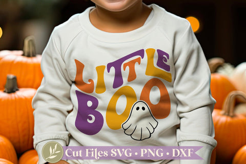Little Boo SVG, Retro Kids Halloween Shirt SVG LilleJuniper 