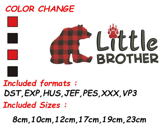 Little Brother, Baby Design, Baby Embroidery, Birth Gift Boy, Little Brother Gift, Gift for Siblings Embroidery/Applique DESIGNS SVG Digital Designer 