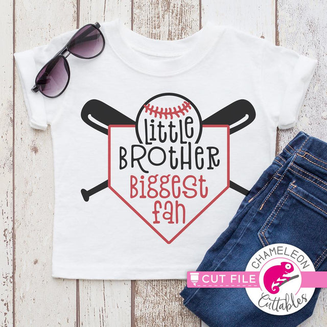 Little Brother biggest Fan - Baseball - Baby - Kids - Boy - SVG SVG Chameleon Cuttables 