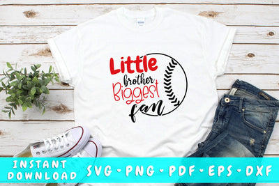 Little Brother Biggest Fan Baseball SVG SVG HappyDesignStudio 