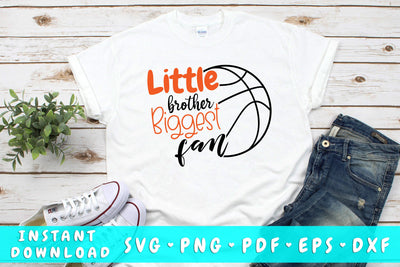 Little Brother Biggest Fan Basketball SVG SVG HappyDesignStudio 