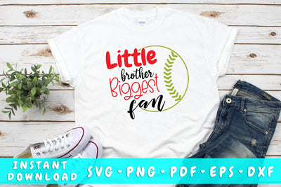 Little Brother Biggest Fan Softball SVG SVG HappyDesignStudio 