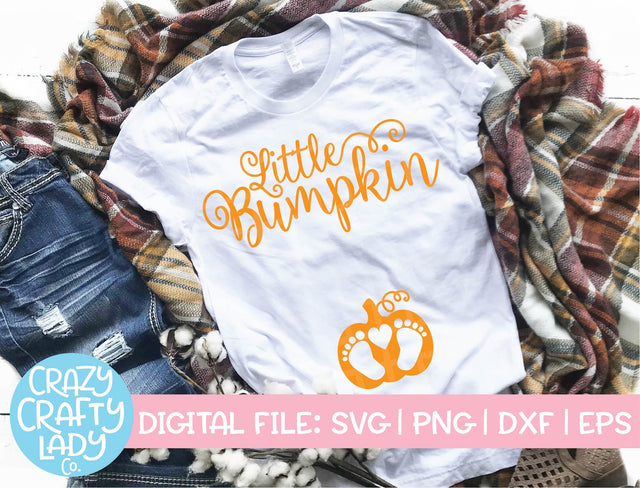 Little Bumpkin | Fall Pregnancy SVG Cut File SVG Crazy Crafty Lady Co. 